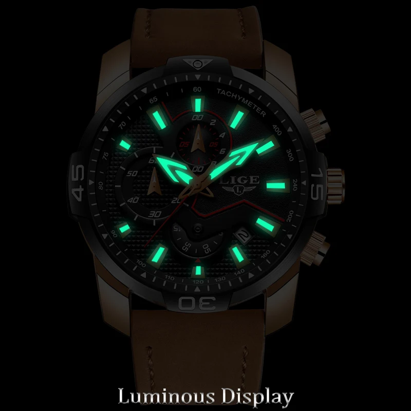 2019 LIGE новые мужские часы модный топ бренд класса люкс Хронограф