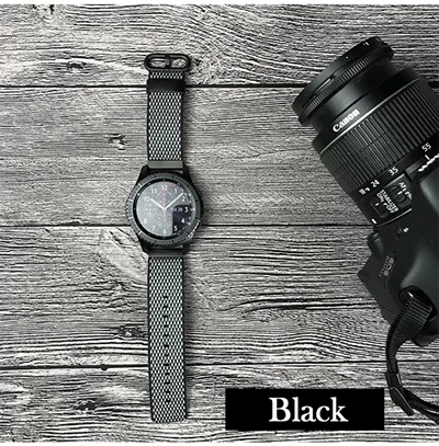 Black 20 мм-22 мм нейлоновый ремешок для часов Huami 1 2 ремешок для часов samsung gear S3 классический Frontier huawei Watch 2Pro gear Спортивная пряжка - Цвет ремешка: Black