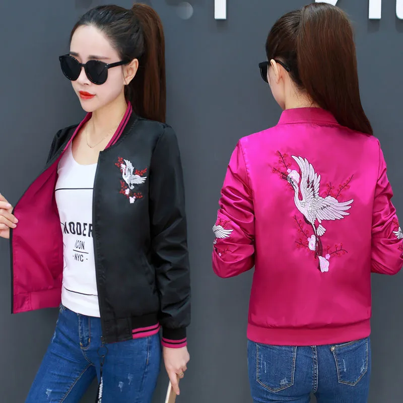 Женская Повседневная двухсторонняя куртка с капюшоном легкая уличная на молнии