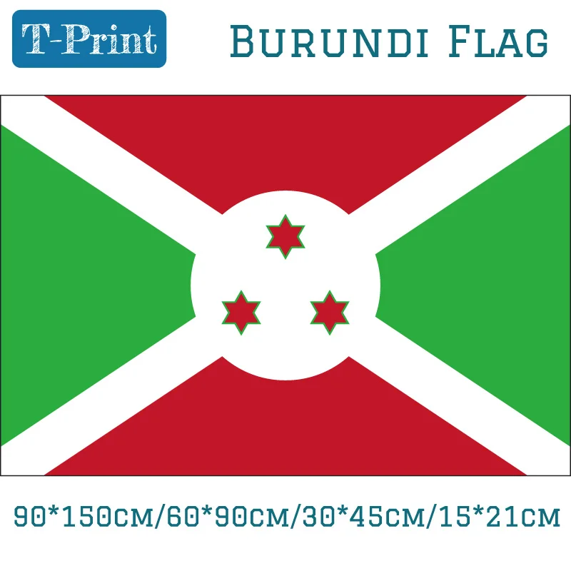 

Burundi National Flag 15*21cm Hand Flag 90*150cm 60*90cm 30*45cm Car Flags For World Cup Sports meeting Gift Olympiad games