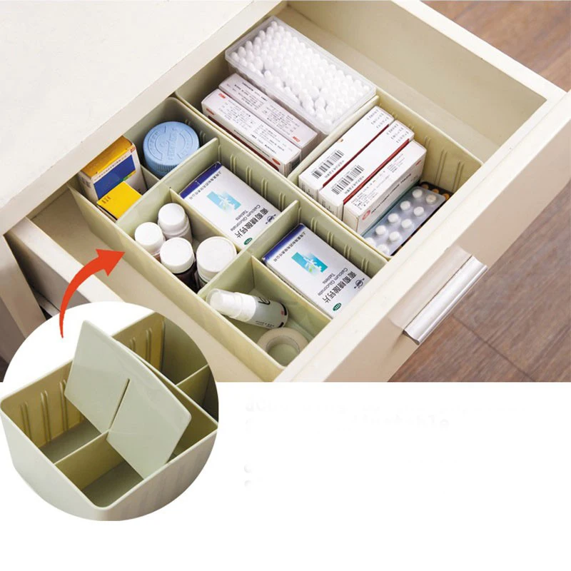 Acrylic Makeup Organizer Separate Adjustable Debris Storage Box Underwear Rushed Rangement Maquillage Double Grid Living | Дом и сад