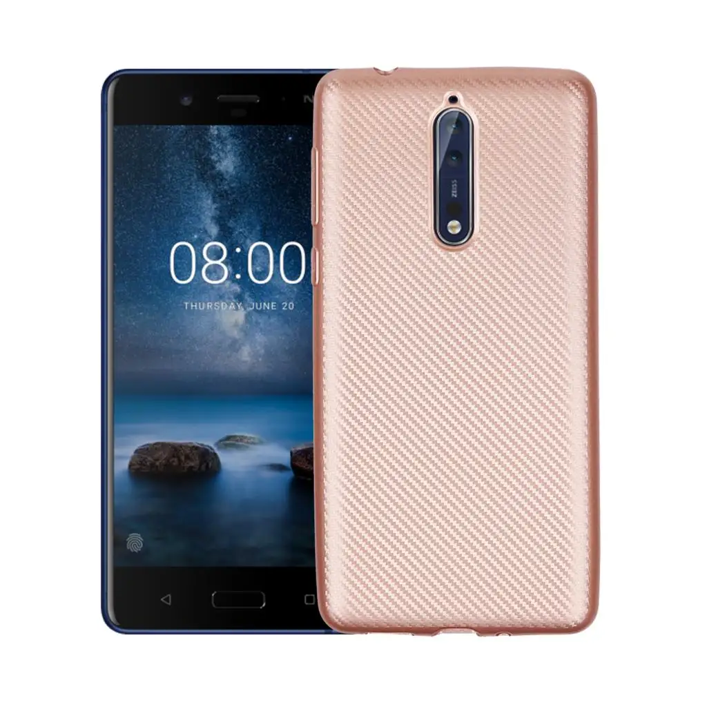 Phone Case sFor Nokia 8 TA-1004 TA-1012 Luxury New Carbon Fiber Soft TPU For Cover Matte for Nokia8 5.3&quot Funda |