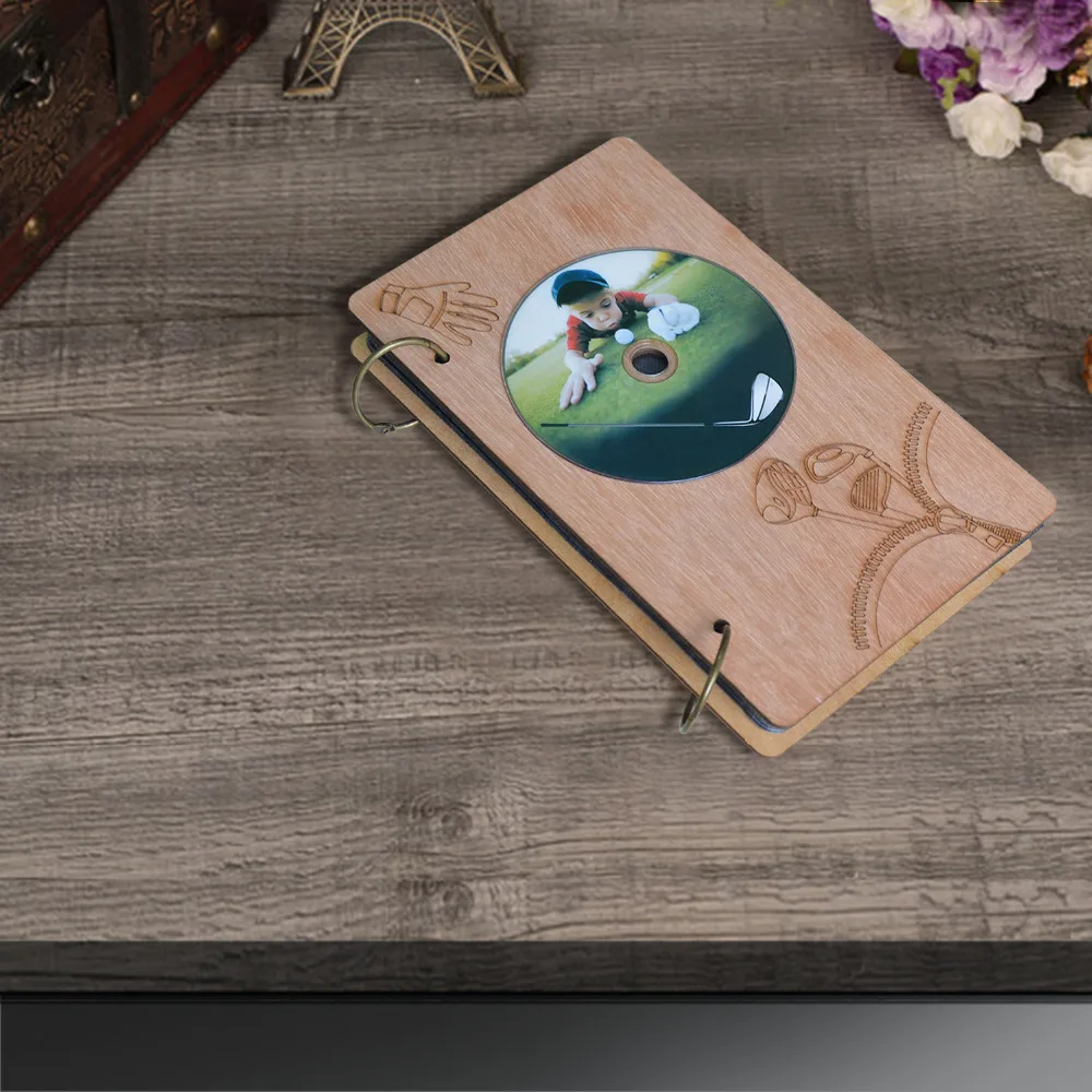 Giftgarden GOLF CD чехол DVD держатель Органайзер 48 Емкость диск чехол для хранения s с деревянной рамкой крышка