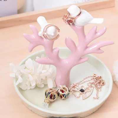 Фарфоровый органайзер для макияжа коробка украшений с дизайном в виде дерева и
