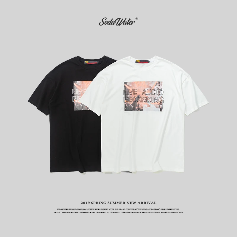 SODAWATER 2019 Summer Men Homme Harajuku Funny Short Sleeve T Shirts Letter print top t-shirt Casual loose Tee 94134SS | Мужская одежда