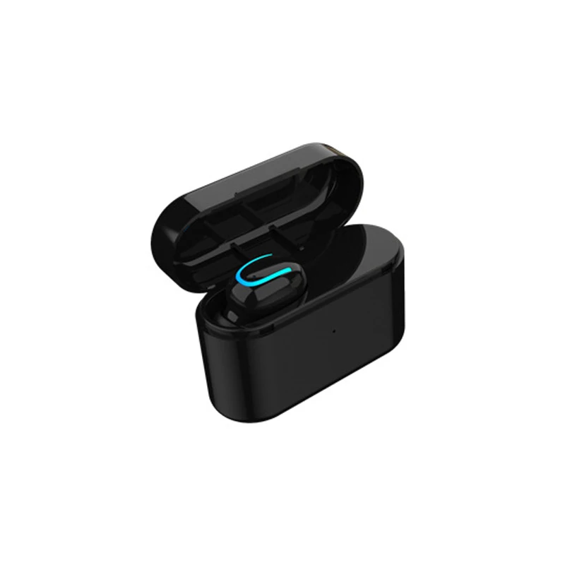 Single ear black HQB-Q32 TWS Беспроводные Bluetooth 5,0 наушники IPX5 водонепроницаемые наушники с громкой связью 1500 мАч мощная Спортивная музыкальная игровая гарнитура - Цвет: Single ear black