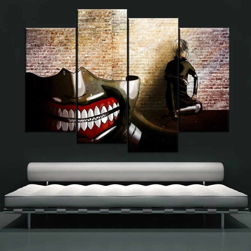 HD Print Type Painting Wall Art Decor Frame 1 Pcs Manga Ken Kaneki And Mask Poster Home Anime Tokyo Ghoul Canvas Picture | Дом и сад
