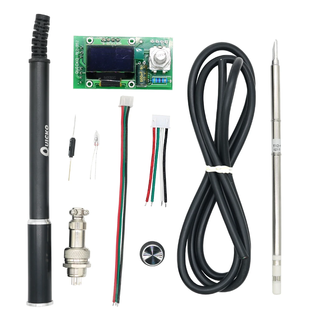QUICKO T12 STC OLED Контроллер Цифровой паяльник станция DIY наборы с черной ручкой из алюминиевого сплава использовать для HAKKO T12 советы