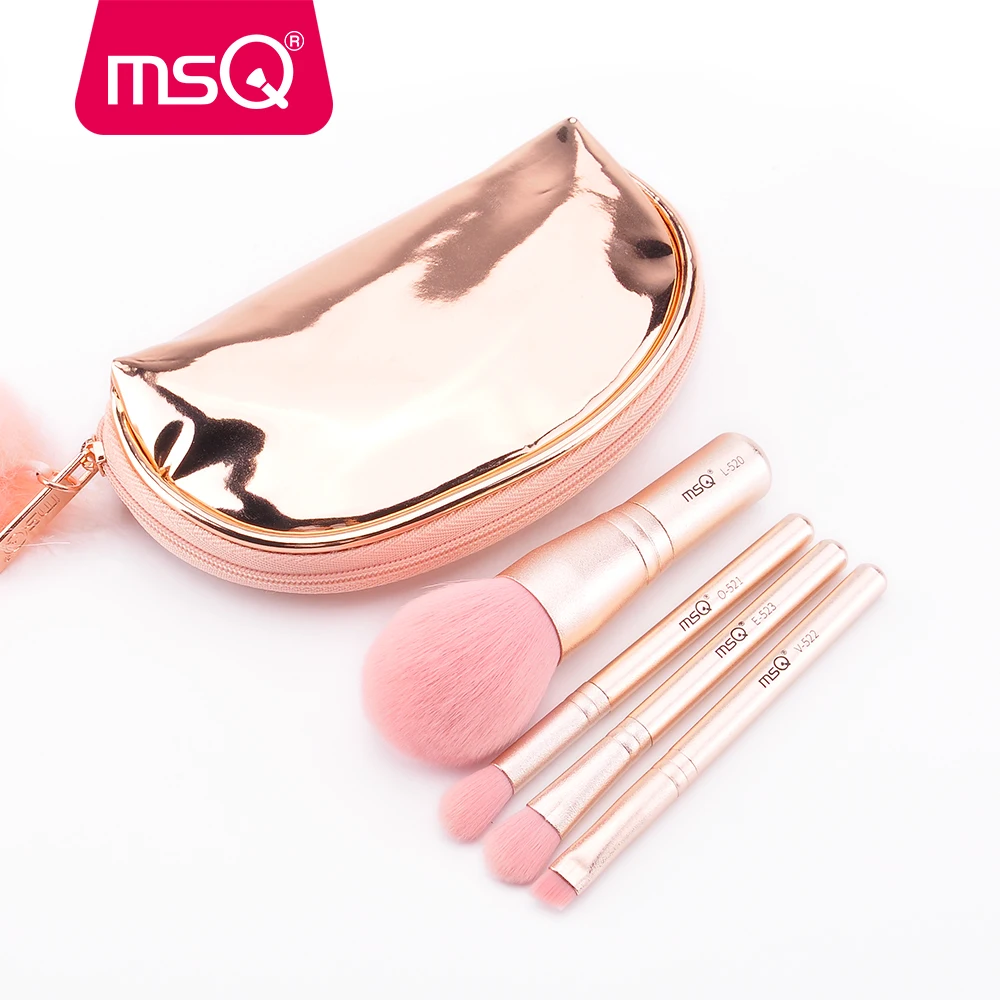 MSQ 4pcs Makeup Brushes Set Powder Eyeshadow Eyebrow Synthetic Hair Make Up Cosmetics pincel maquiagem With Mini Pouch | Красота и