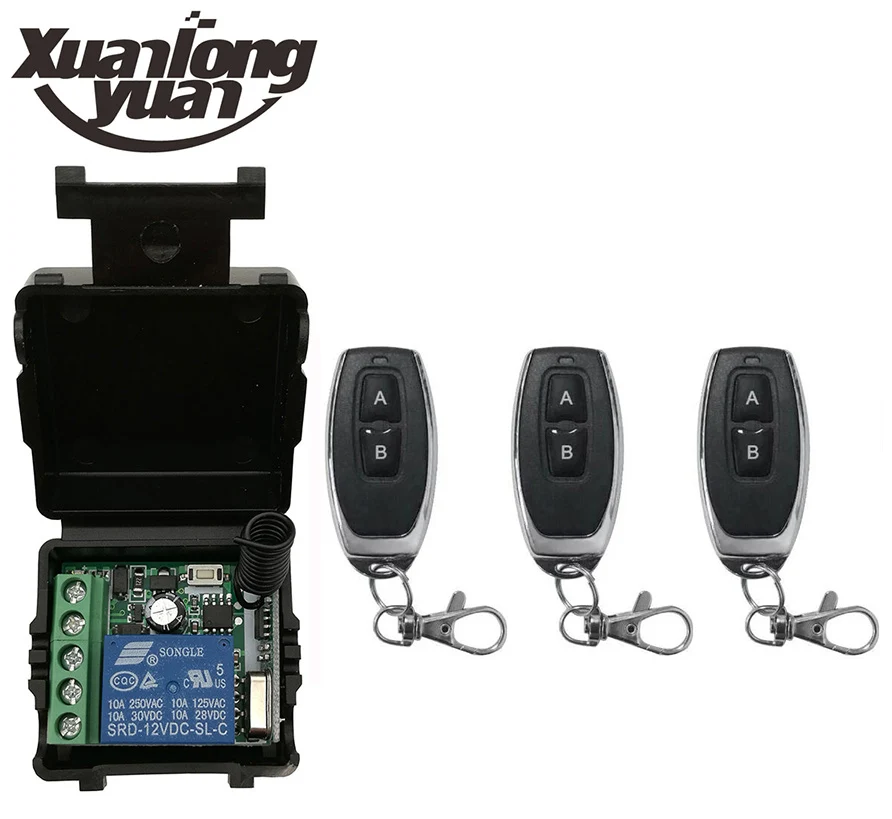 Xuanlongyuan DC12V 1-канальный Беспроводной Выключатель света с дистанционным