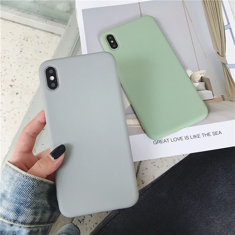 AKBKTII матовый мягкий чехол из ТПУ ярких цветов для iPhone XS Max XR 7 Plus 8 6 6s простая задняя