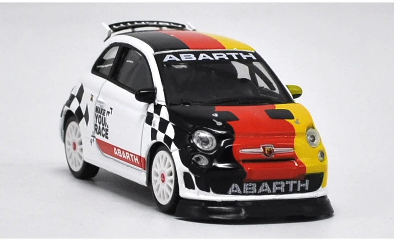 4 цвета 1:43 Fiat Abarth 500 гоночный игрушечный автомобиль игрушки для детей литая модель автомобиля подарок на день рождения