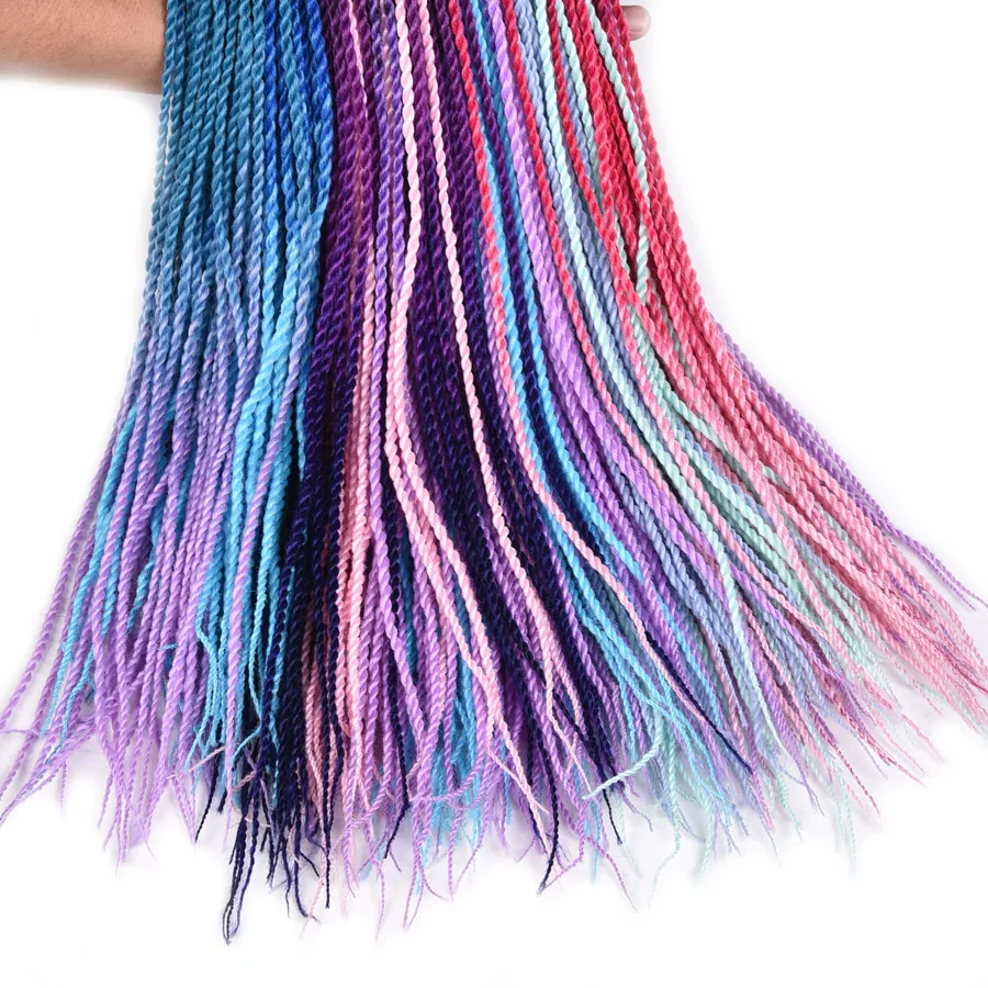TOMO 24-Inch Small Crochet Braids Hair Senegalese Twist Ombre Synthetic Colored Braiding Hair Extensions image 5