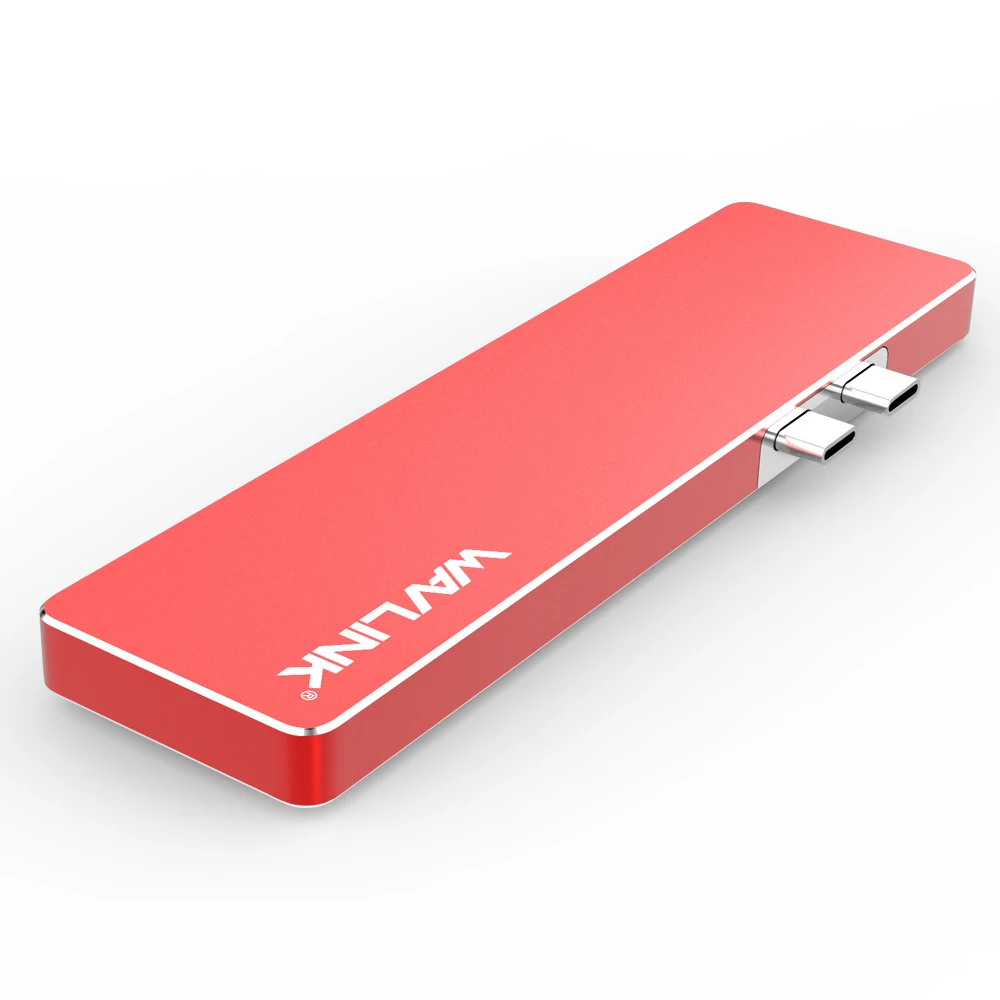 Usb-хаб с двумя портами USB C к HDMI адаптер 4K Thunderbolt 3 usb type-C концентратор Алюминиевый w/TF SD слот PD Wavlink для MacBook Pro