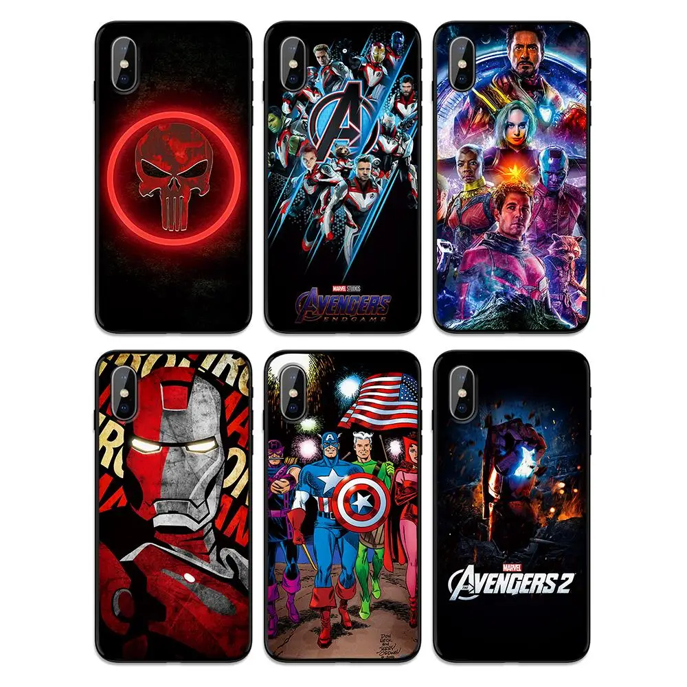 Marvel Мстители мягкая термополиуретановая крышка чехол для Apple iPhone 6 6S 7 8 Plus 5 5S SE X XS