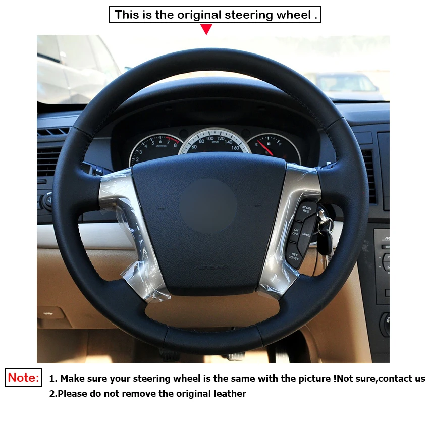 LQTENLEO черный чехол из натуральной кожи для рулевого колеса автомобиля для Chevrolet Epica 2006 2007 2008 2009 2010 2011 2012 2013
