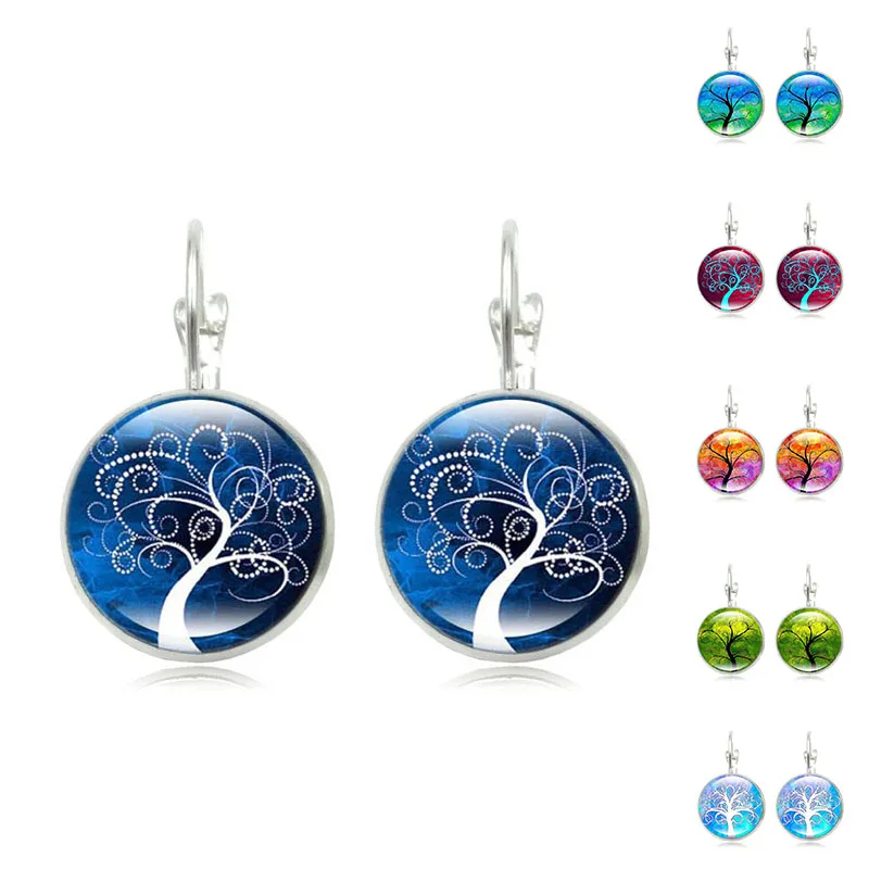 Женские серьги гвоздики XUSHUI XJ Tree of Life с эффектом пуш ап 9 стилей|earrings tree life|tree life