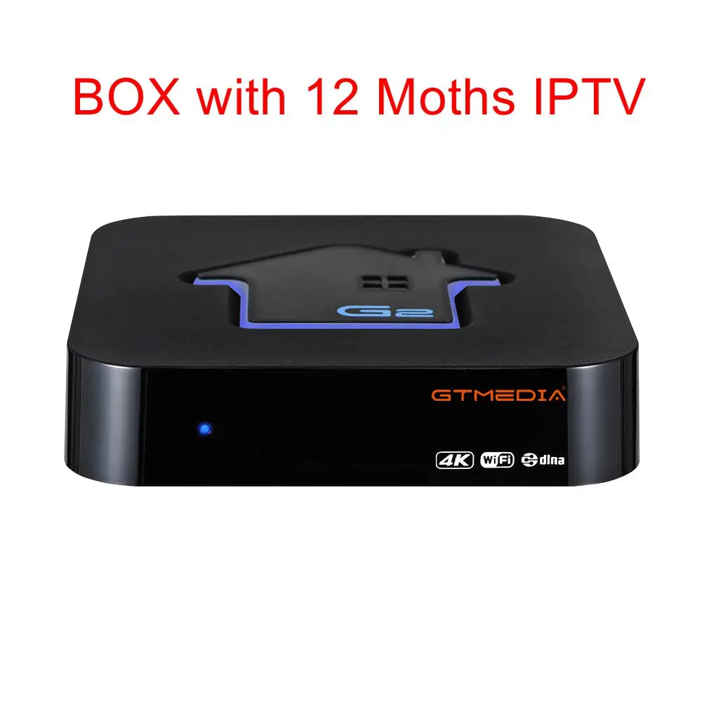 Box with 12M IPTV GTmedia Android 7,1 Смарт ТВ BOX Amlogic S905W 2 Гб RAM+ 16gbrom Декодер каналов кабельного телевидения 4K HD H.265 2,4G Wifi медиаплеер ТВ коробка IP ТВ M3U - Цвет: Box with 12M IPTV