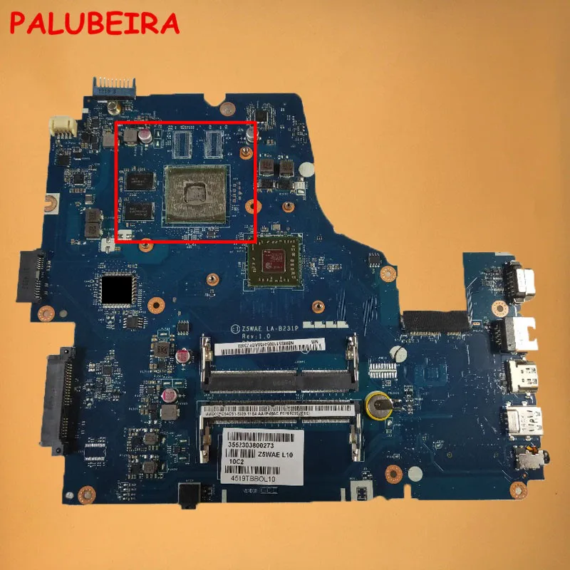 PALUBEIRA NBMLG11005 NB. MLG11.005 для acer aspire E5-521 E5-521G материнская плата для ноутбука Z5WAE LA-B231P протестированная Быстрая