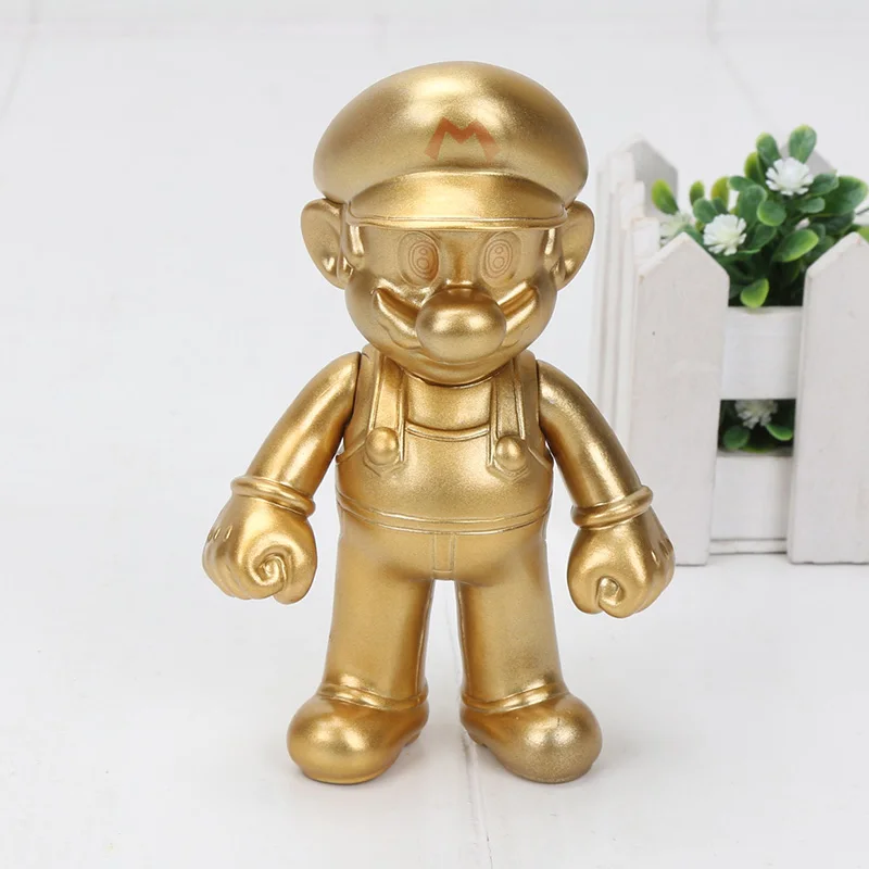 8~ 15 см Super Mario Bros odyssey Bowser Koopa Troopa Yoshi Mario Luigi Wario Donkey Kong персиковый гриб фигурки игрушки модельные куклы - Цвет: mario gold