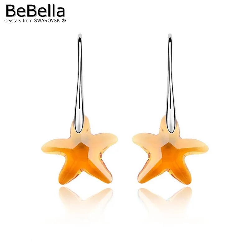 Висячие серьги BeBella с кристаллами в виде морской звезды от Swarovski модные ювелирные
