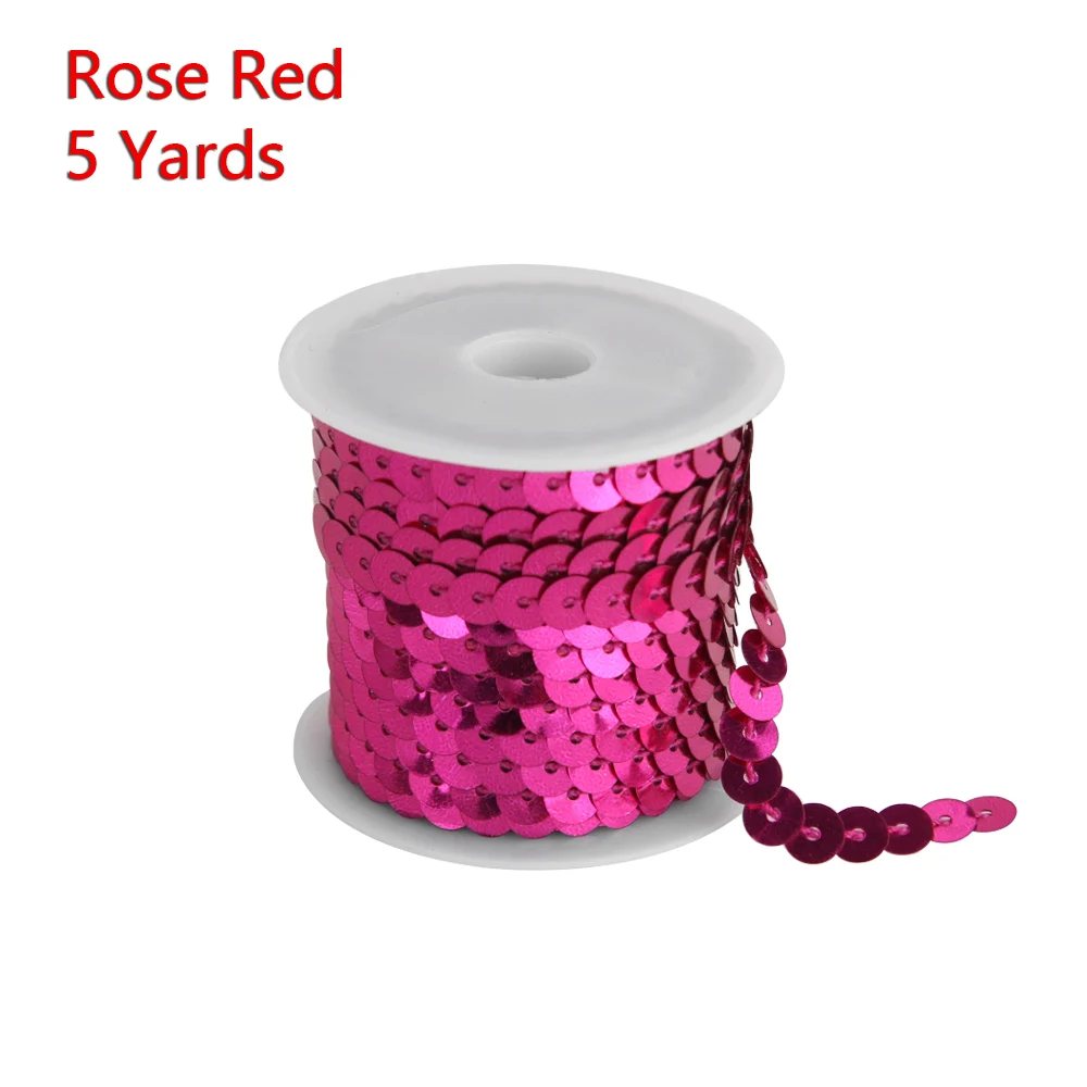 Rose Новые DIY 5 ярдов 6 мм граненые свободные блестки пайетки выбрать DIY Ювелирные изделия шитье блесток швейное ремесло DIY свадебное украшение - Цвет: Rose