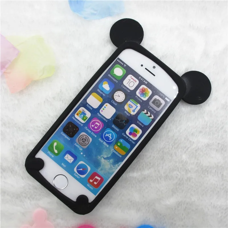 SYCASE Lovely Cartoon Mouse Ear Phone Back Case Cover for IPhone 6/6s/7/7plus Soft Silicon 8 6plus 6s 7 plus | Мобильные телефоны и