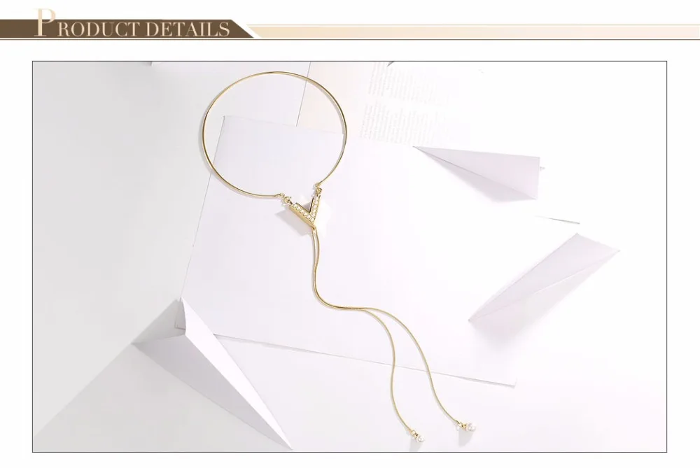 Viennois Золотой Цвет V-shaped Ожерелья& Lariats для Женщин Моменты Искусственный Жемчуг Длинные Ожерелья Женские Ожерелья Ювелирных Изделий