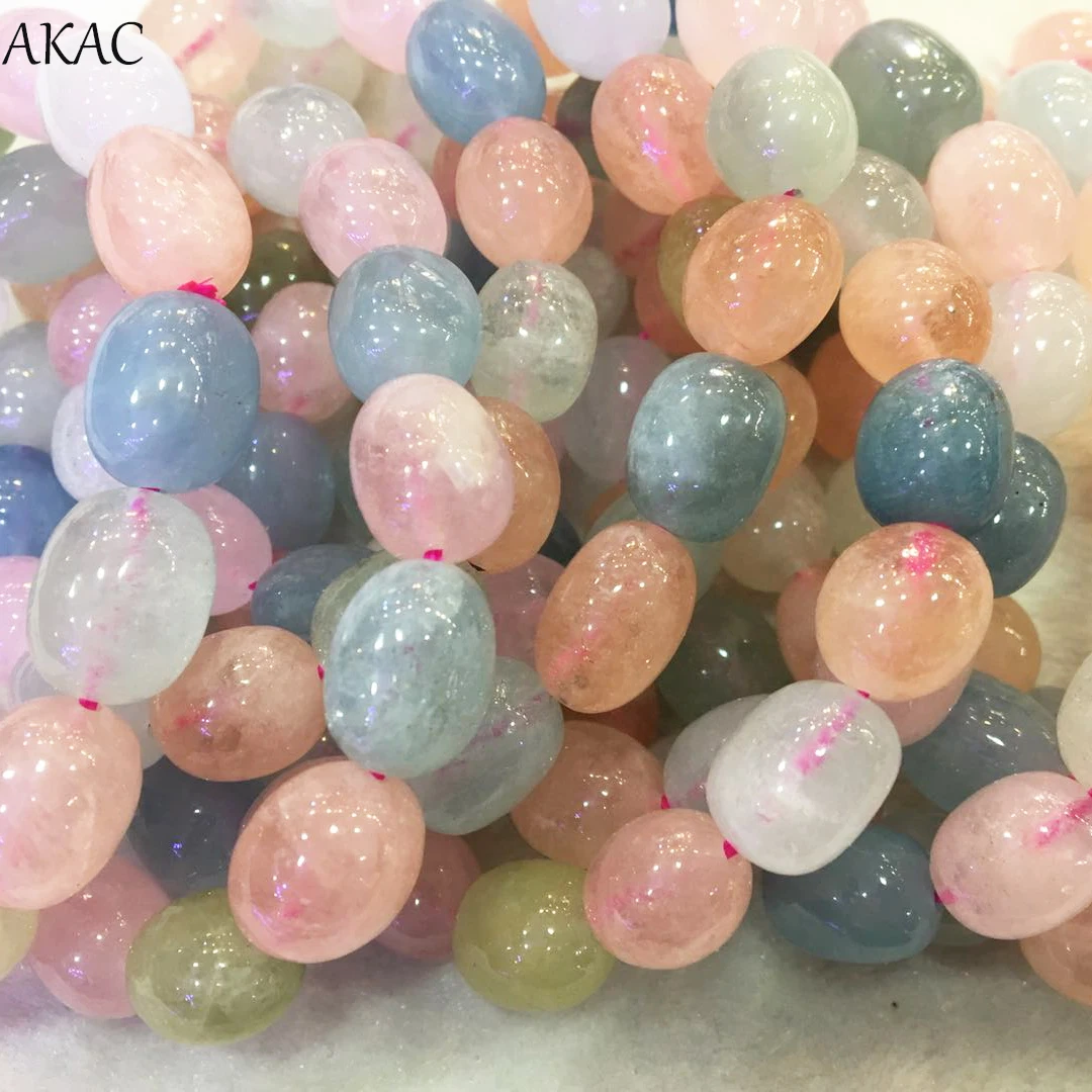 Браслет AKAC grade A natural freedom с неровным бериловым браслетом approx10-11* 12-15 мм 1 браслет/комплект