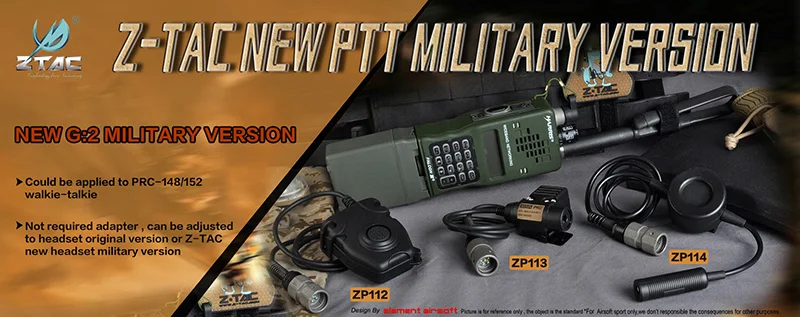 Ztac Airsoft Peltor PTT U TCI G: 2 военные Вилки 6-Пен U94 клавишей PTT во время кнопкой для принятия вызова применяется к PRC-148 КНР 152 для переносного приемо-передатчика ZH