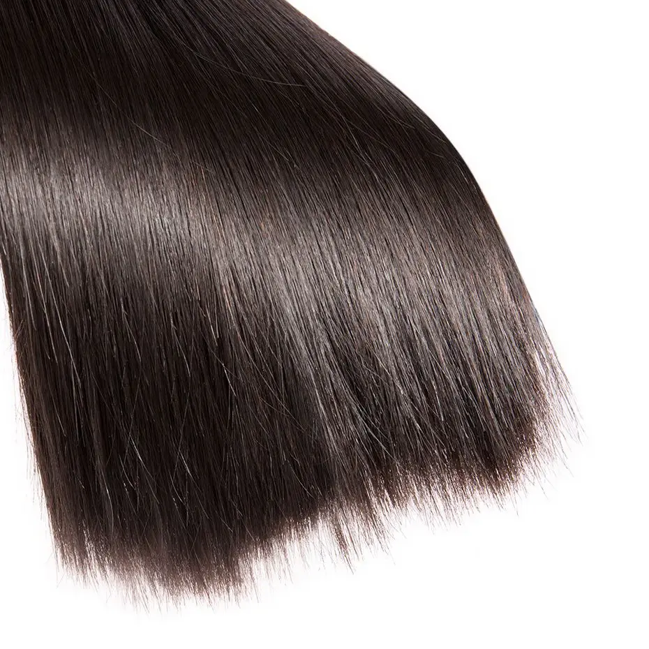 Stema бразильские прямые человеческие волосы пучки с закрытием 3 шт ткет 1 Кружева