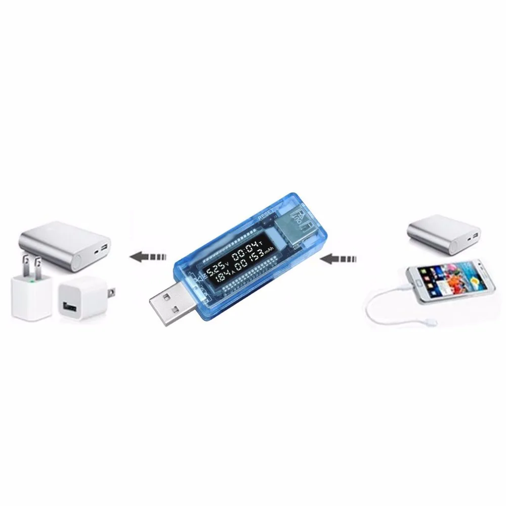 Тестер kebidumei USB для зарядного устройства с кабелем со светодиодным индикатором