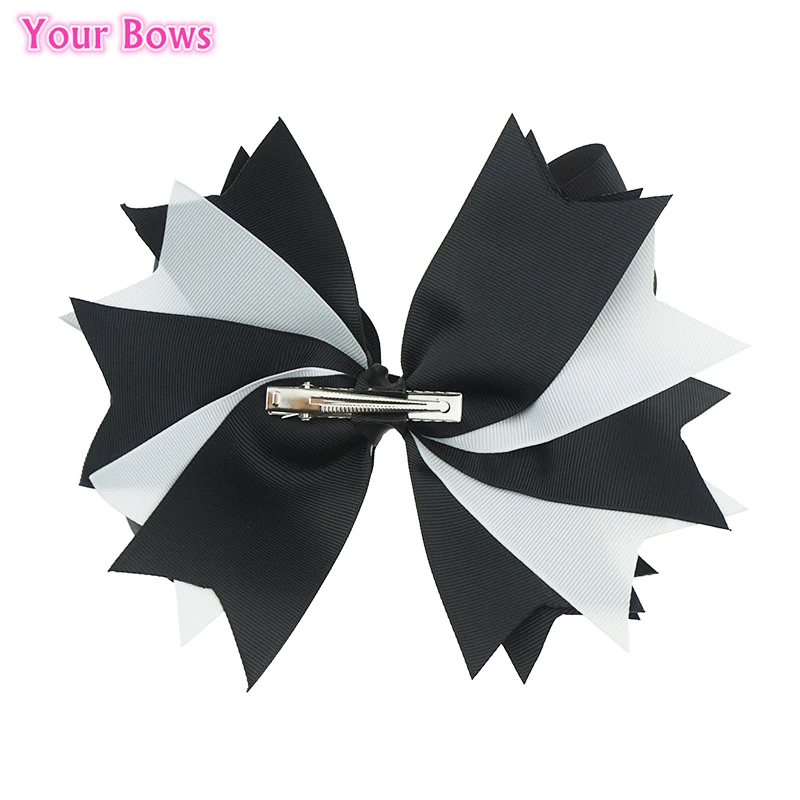 Твои банты 1 шт. 8 дюймов Большая лента Гро-Гро ленты для волос белые черные