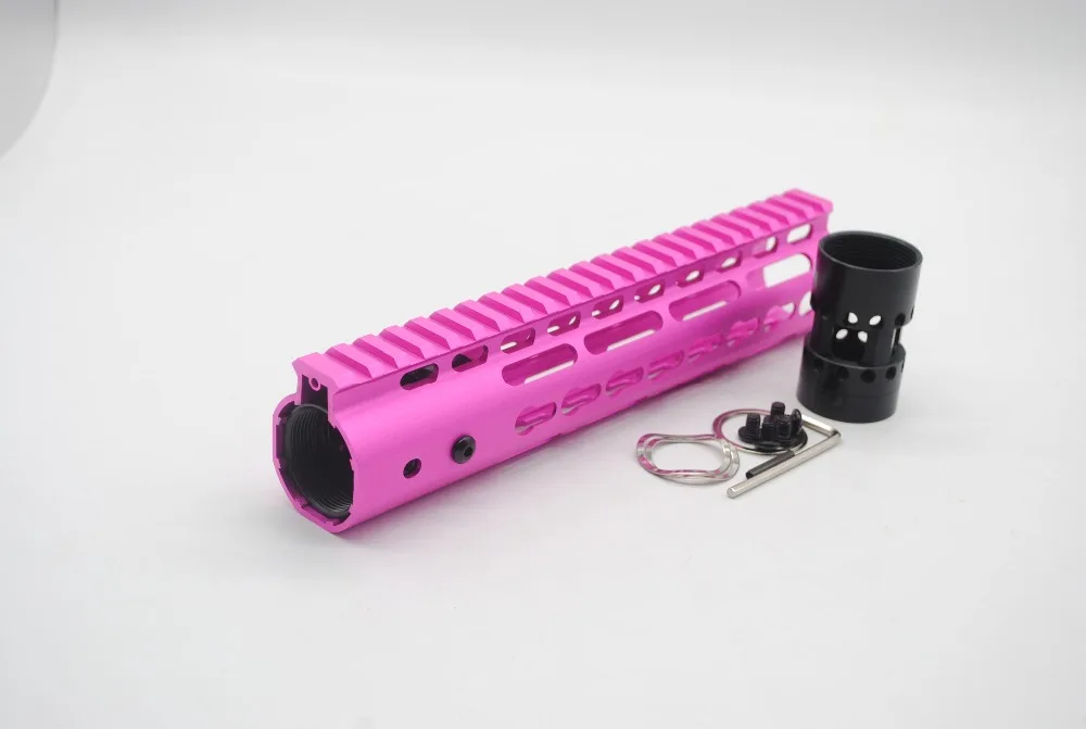 TriRock 9 ''дюймовый Keymod Handguard Rail Free Float Picatinny Монтажная система с алюминиевым/стальным бочком Nut_Pink цвет анодированный