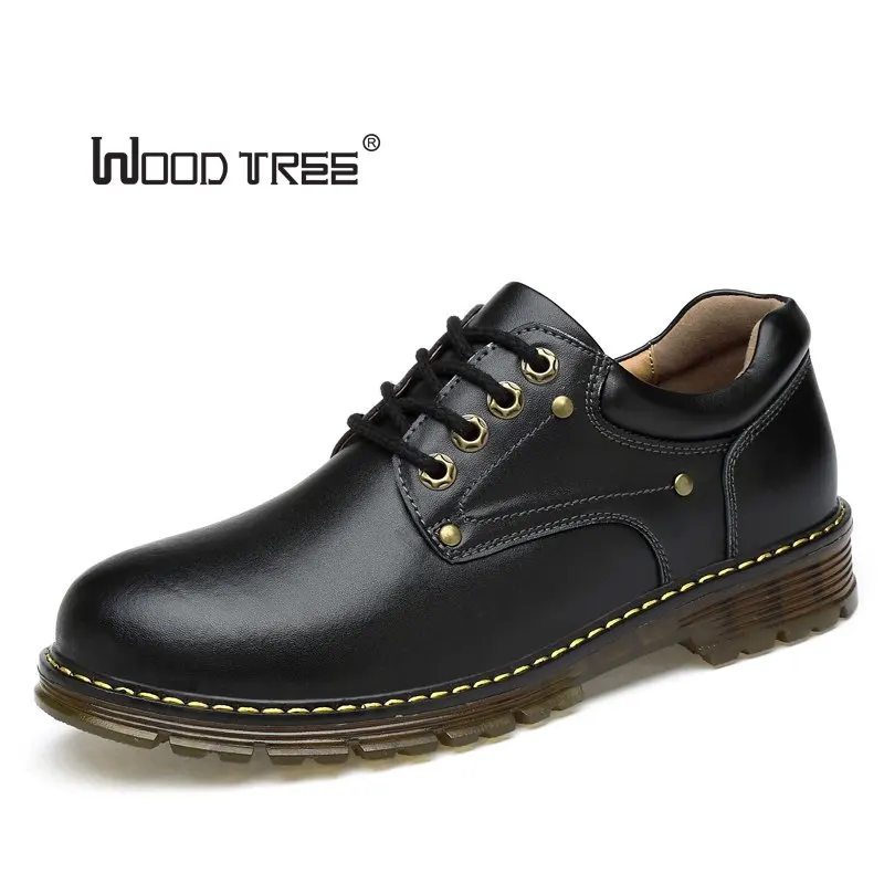Woodtree Size 38-46 Winter Natural Leather Men Quality Ankle Boots Mens Water Proof Work Shoes Zapatos Hombre warm snow pursh bo | Обувь