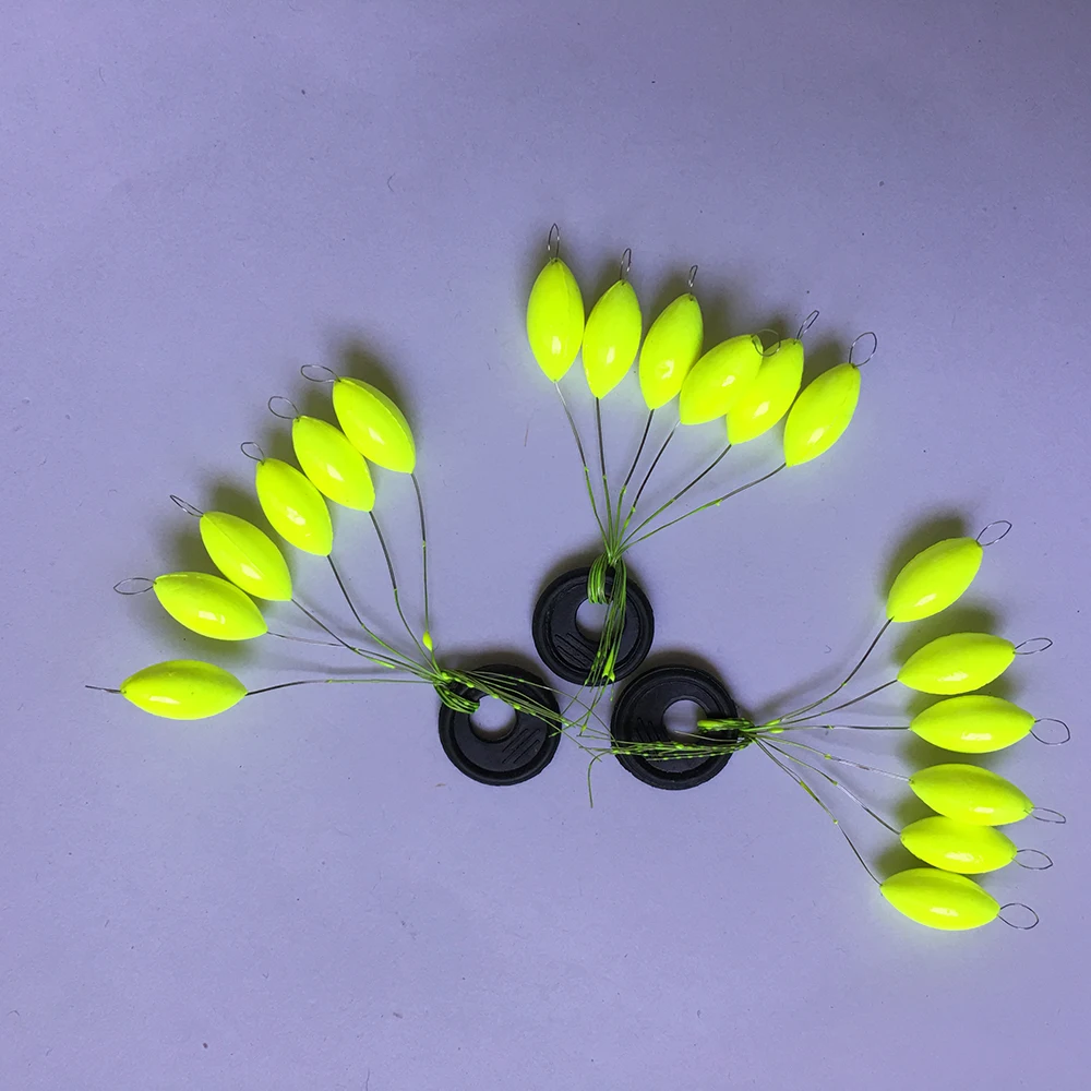 10bag 60pcs Float fishing float light yellow 7-star night floats floating set types kit plastic combination boyas pesca flotador | Спорт и