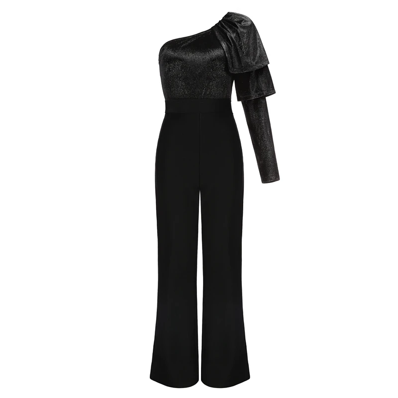 INDRESSME женский подиумный комбинезон на одно плечо сексуальный шнуровке вечерние