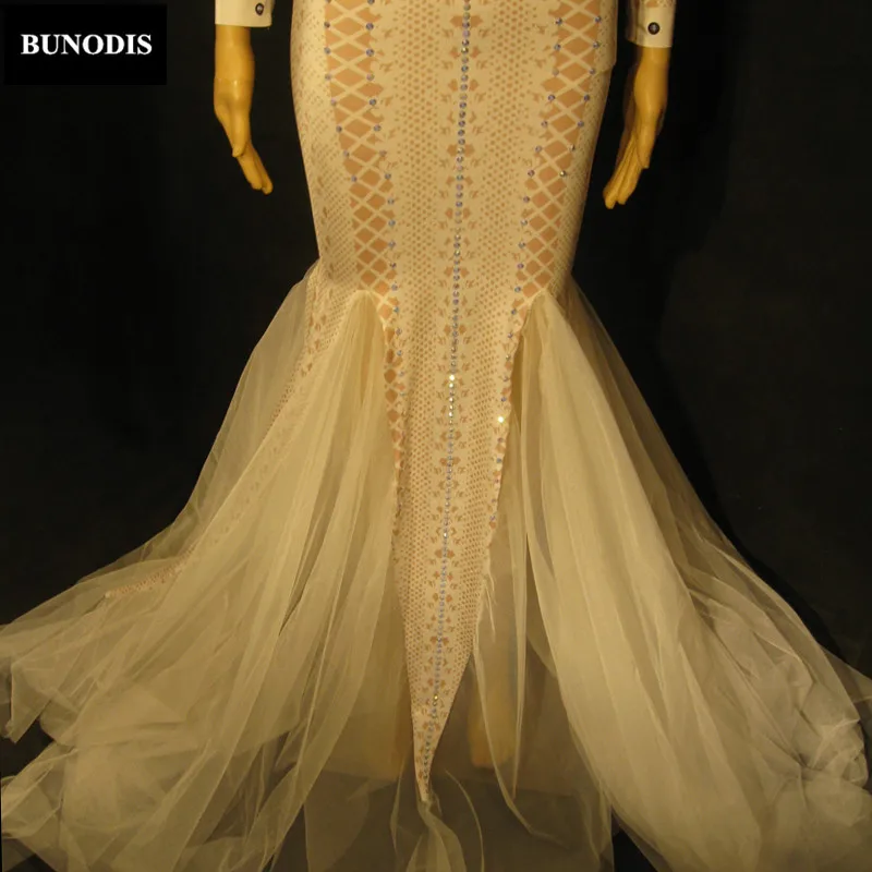 Женская длинная юбка из белой пряжи ZD208 блестящая одежда для ночного клуба и