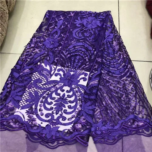 Новинка 2019 Африканский нигерийский кружевное с блестками ткань блестящая