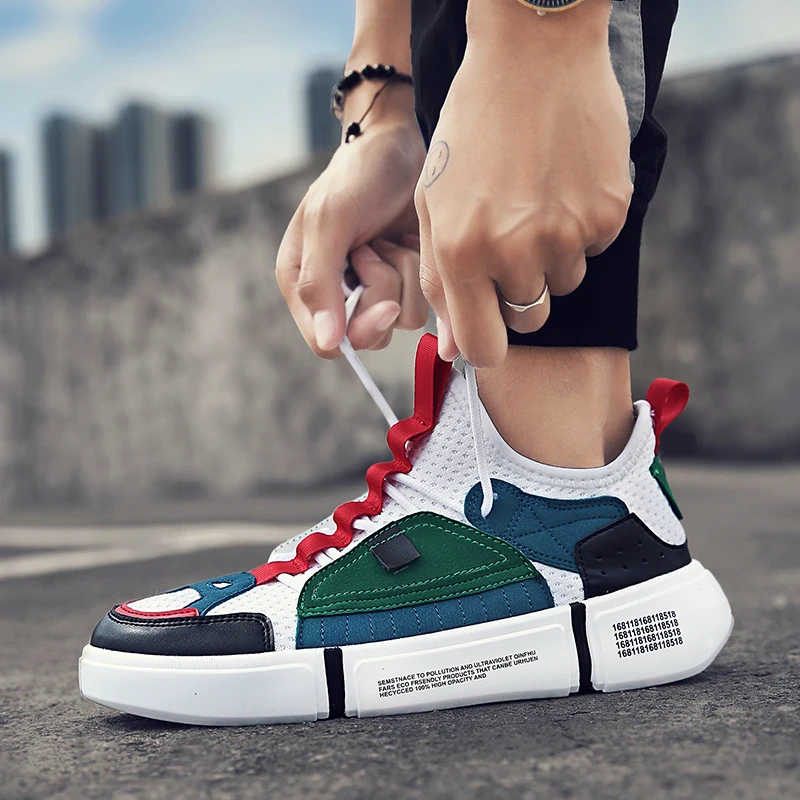 Кроссовки мужские/женские из сетчатого материала высокие спортивные на шнуровке