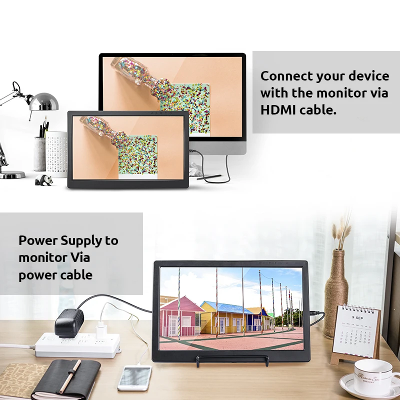 Sunfower 13,3 дюймов ips Raspberry Pi 4B Дисплей 1920x1080 портативный HDMI игровой монитор для PS3 PS4 WiiU Xbox 360 Windows 7/8/10
