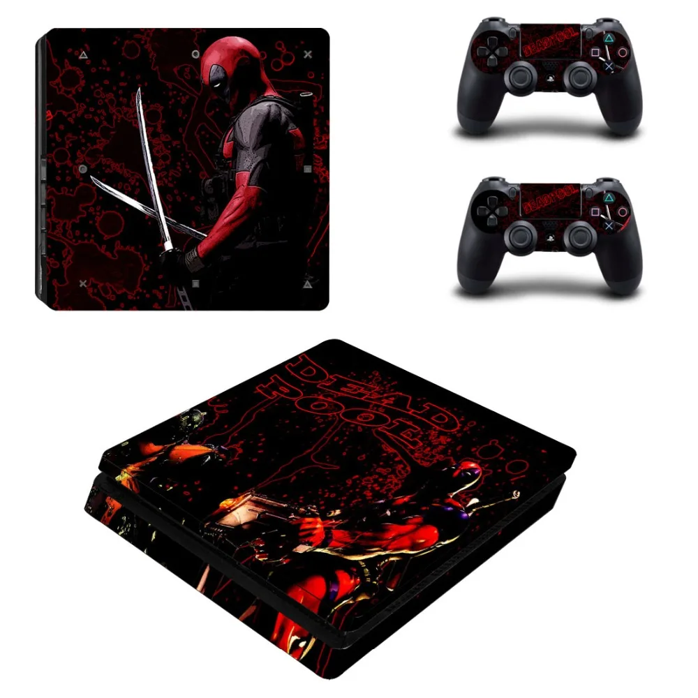 Marvel Deadpool PS4 тонкая наклейка для консоли playstation 4 и контроллера для Dualshock 4 PS4 тонкая Наклейка виниловая