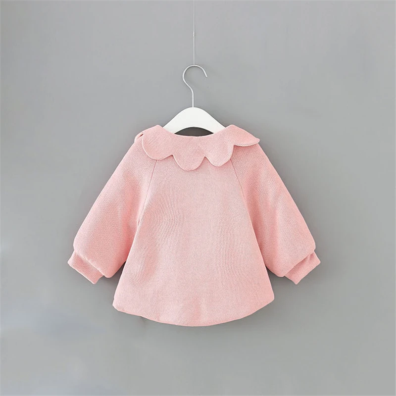Шерстяное зимнее пальто для девочек Новое Осеннее шерстяное малышей Куртки с