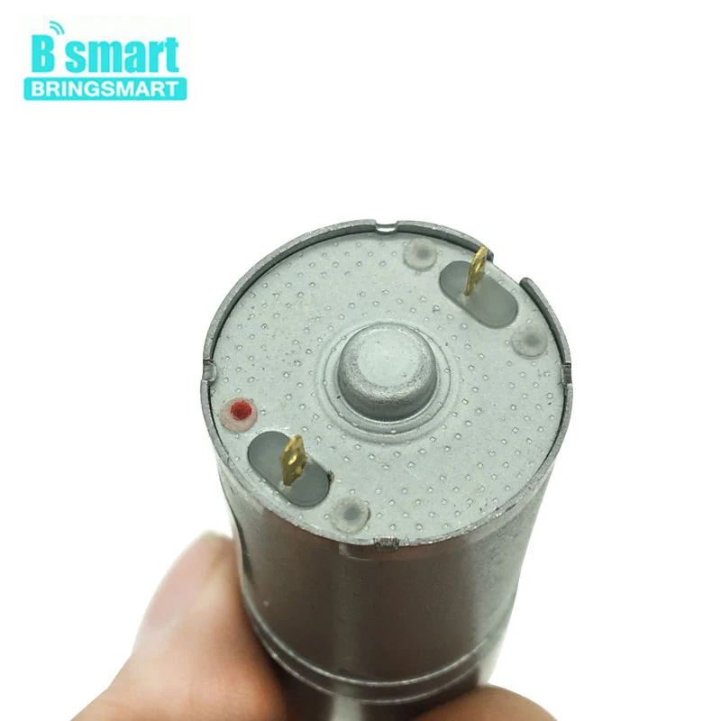 Bringsmart JGA25-370 Шестерни мотор, работающего на постоянном токе 12 В в низких оборотах робот высокий крутящий момент микро 6v щеточный Мотор 12 Вольт 24v DC робот Reducter