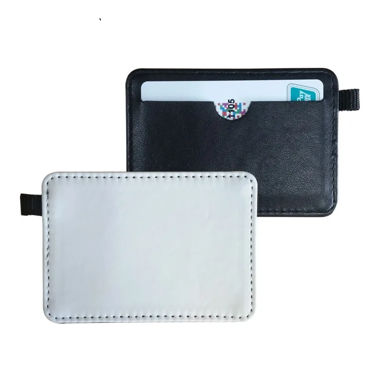 50pcs/lot Blank Sublimation PU Leather Card Bag Holder for Hot transfer Printing Leather Blank consumables DIY 7x11cm