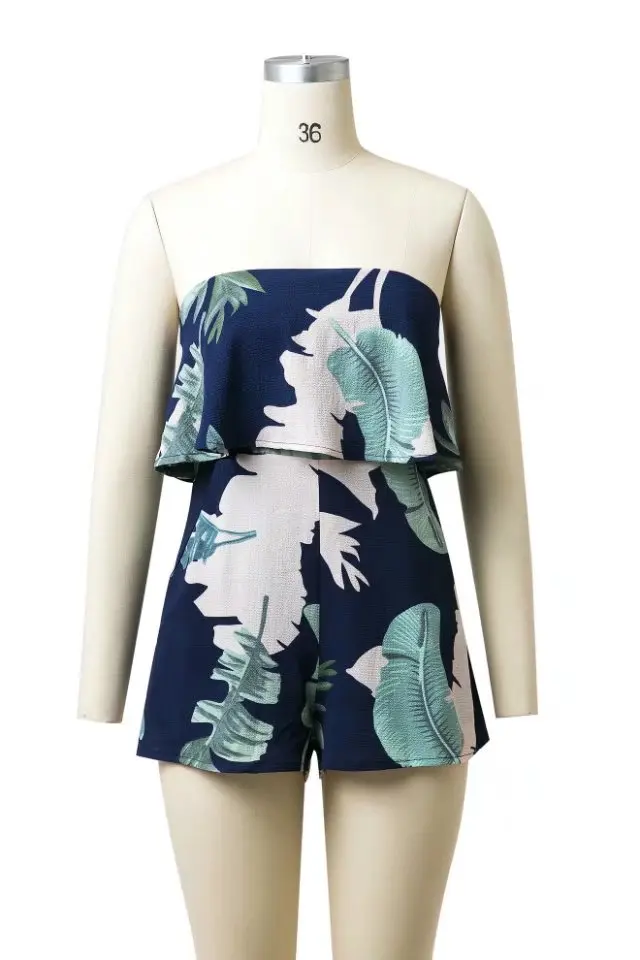 VOGUE! N Новый женский сексуальный комбинезон с открытыми плечами и цветочным