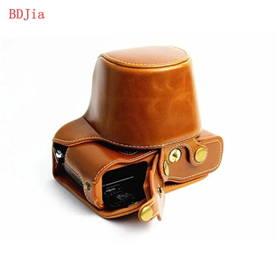 NEW!Pu Leather Camera Bag Case For Olympus PEN-F With Battery Opening+Shoulder Strap Free Shipping | Электроника