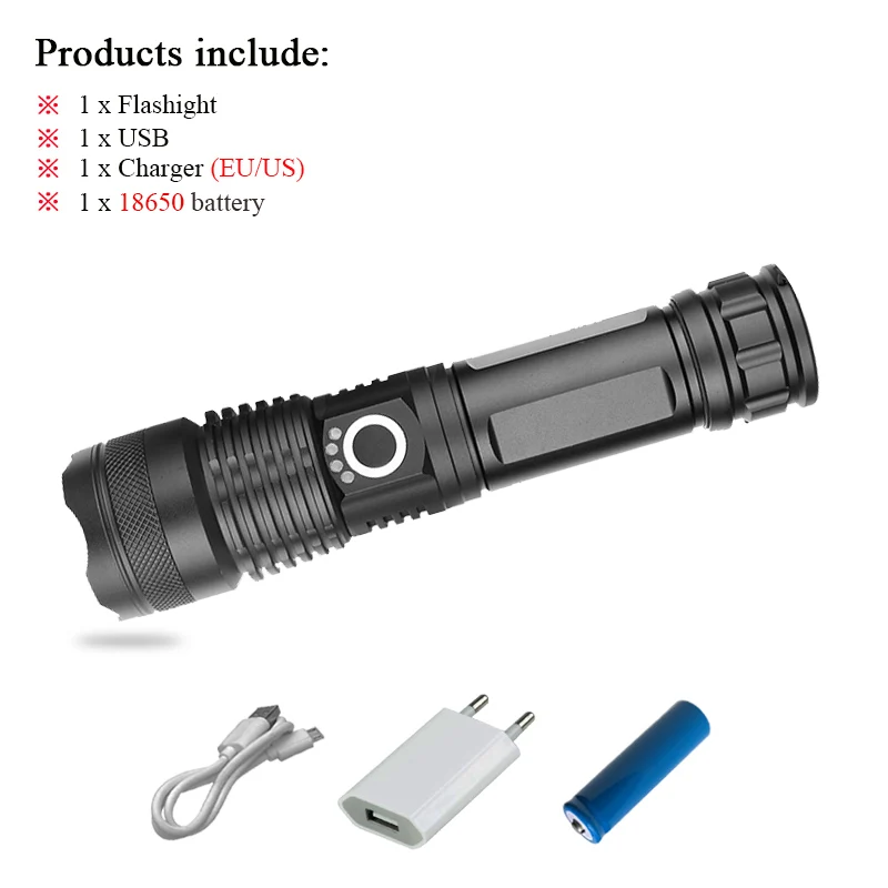 USB Flashlight B Xhp50 прожектор охотничий USB Перезаряжаемый Фонарик zoomble мощный светодиодный фонарик 18650 или 26650 светодиодный фонарь Лампе torche - Испускаемый цвет: USB Flashlight B