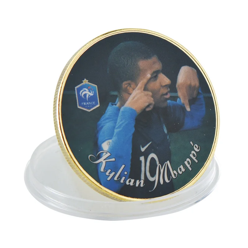 style1 WR Новая Франция футболист Kylian Mbappe монета Золотой вызов копии монет для любителей футбола коллекция памятные подарки - Color: style1