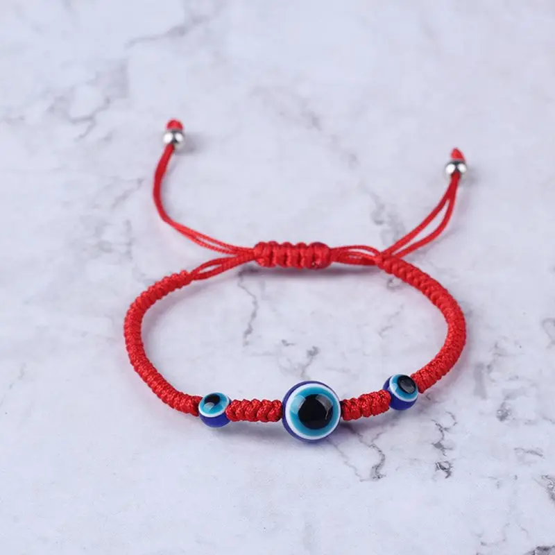 

Turkish Evil Eye Protection Kabbalah Red String Bracelets Fatima Hand Jewelry